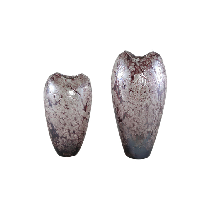 PTMD Michellee Purple solid glass vase round smoke S