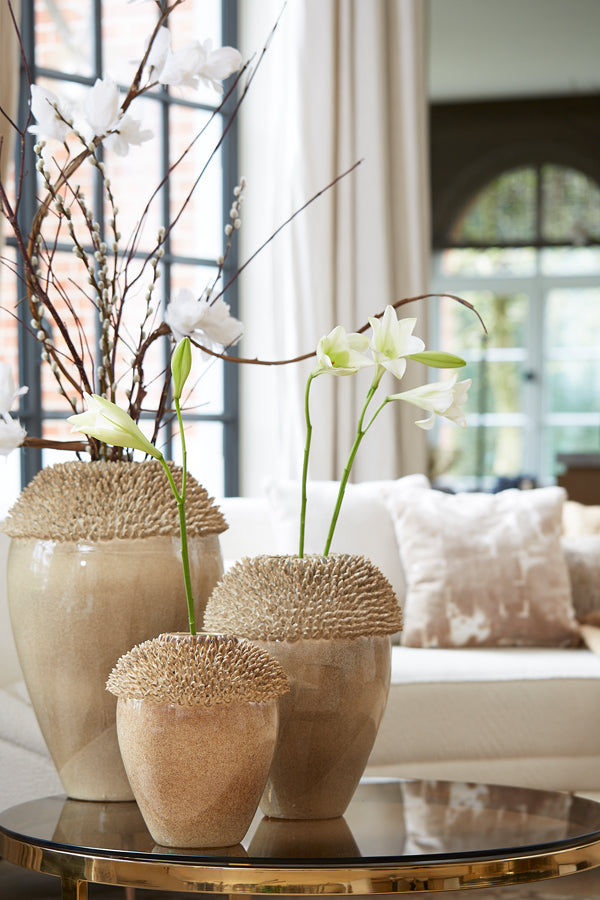 Light&living Vaas deco Ø39,5x60 cm SANGKU keramiek taupe