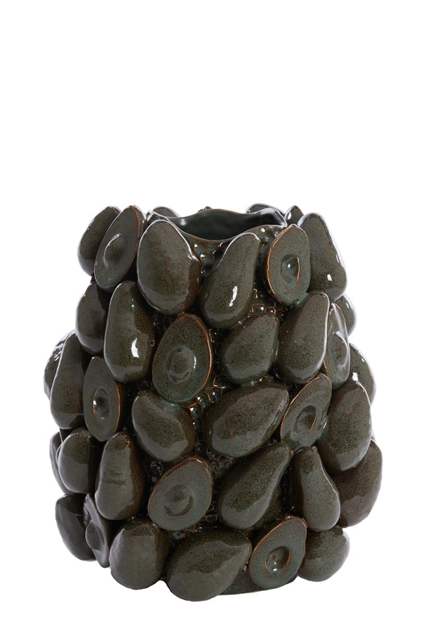 Light&living Vaas deco Ø33x37,5 cm AVOCADO keramiek bruin+groen