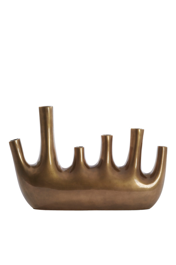 Light & Living Light&living Vaas deco 43x7,5x28 cm KUTA antiek brons