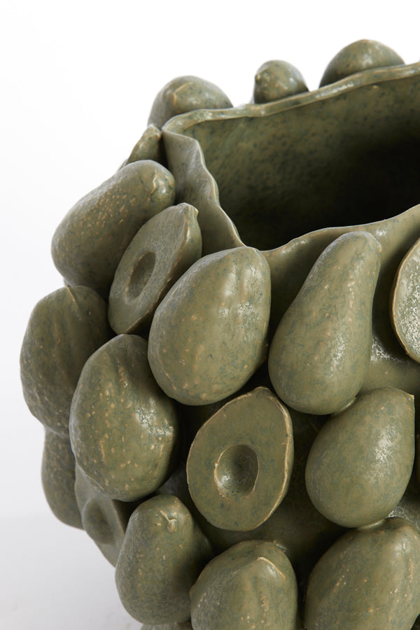 Light&living Vaas deco 36x35,5x31,5 cm AVOCADO keramiek olijf groen