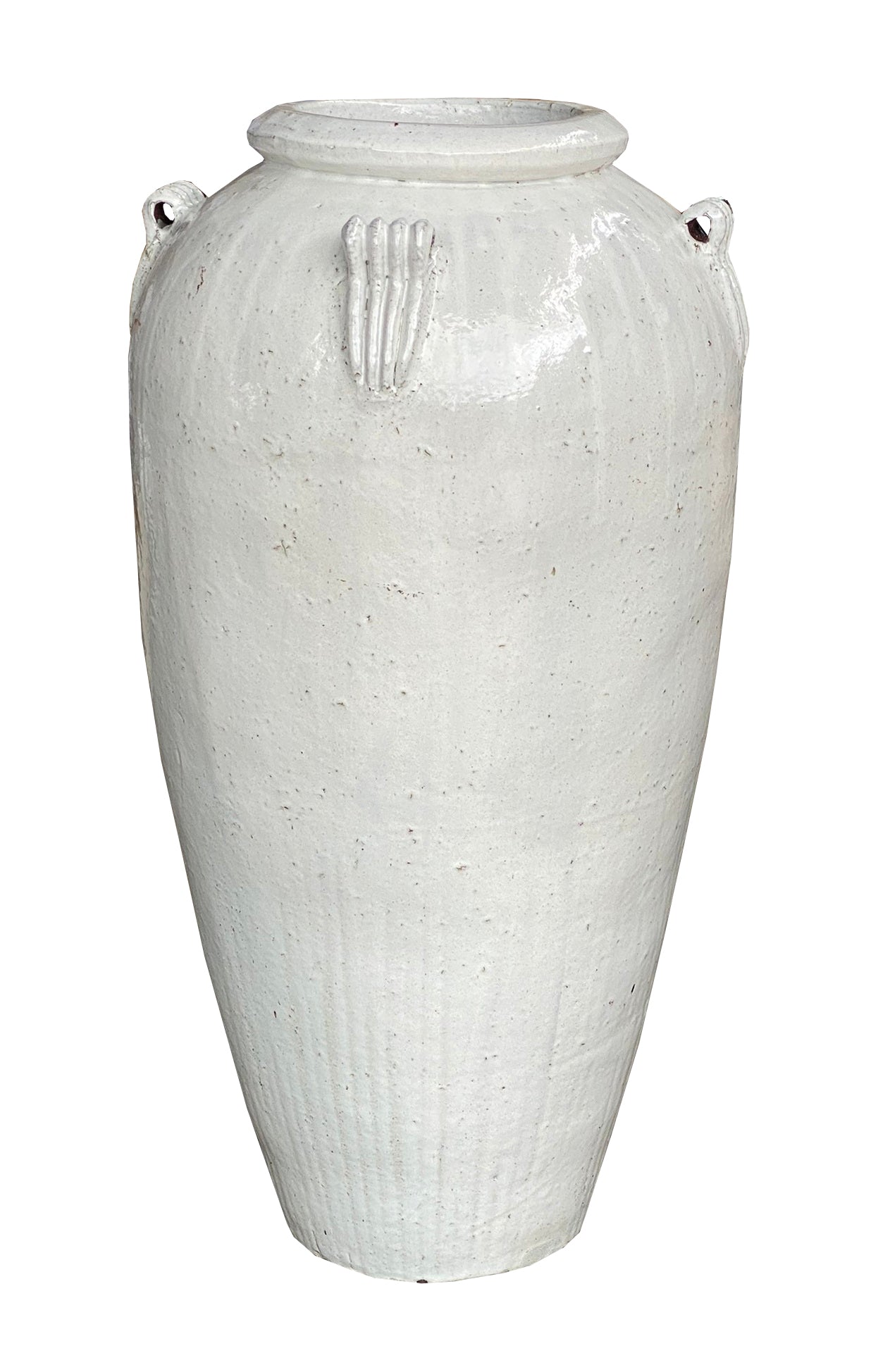 PTMD Izze White glazed ceramic extreme pot high