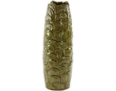 Light&living Vaas Ø14x40,5 cm TRAVIS keramiek olijf groen