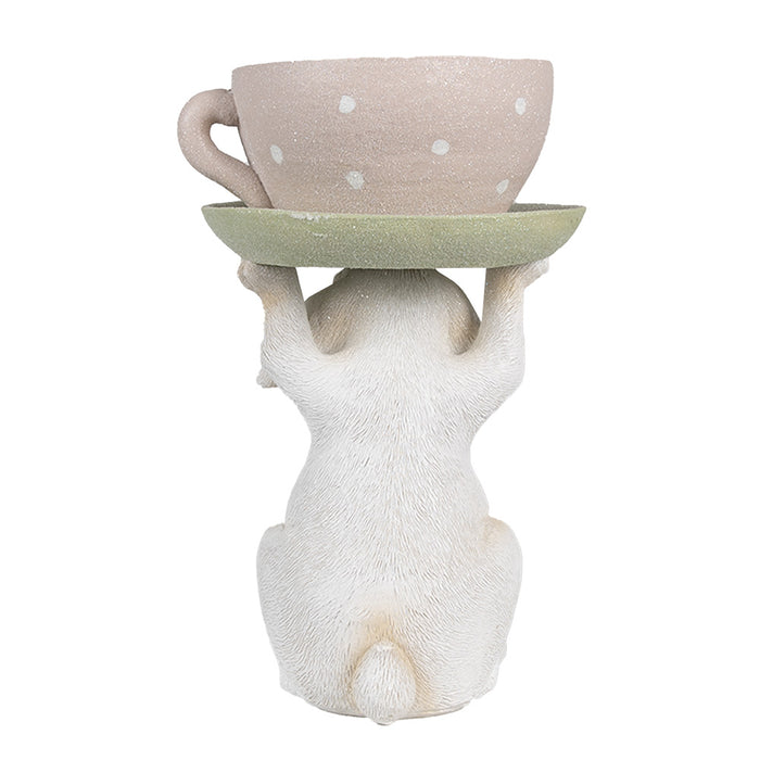 Clayre & Eef Beeld Konijn 24 cm Beige Roze Polyresin