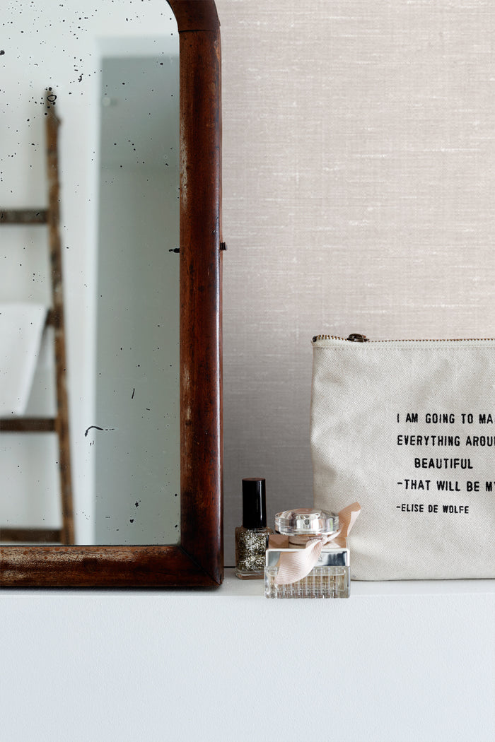 ESTAhome behang effen linnenstructuur vergrijsd bruin - 53 cm x 10,05