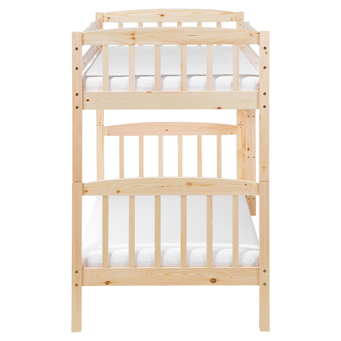 Beliani - REVIN - Stapelbed - Lichtbruin - 90 x 200 cm - Dennenhout