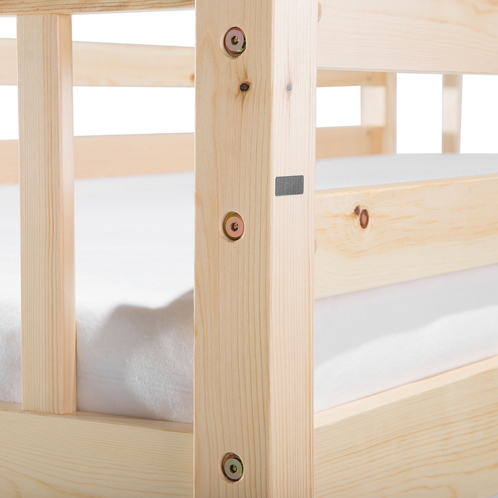 Beliani - REVIN - Stapelbed - Lichtbruin - 90 x 200 cm - Dennenhout