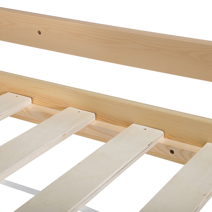 Beliani - REVIN - Stapelbed - Lichtbruin - 90 x 200 cm - Dennenhout