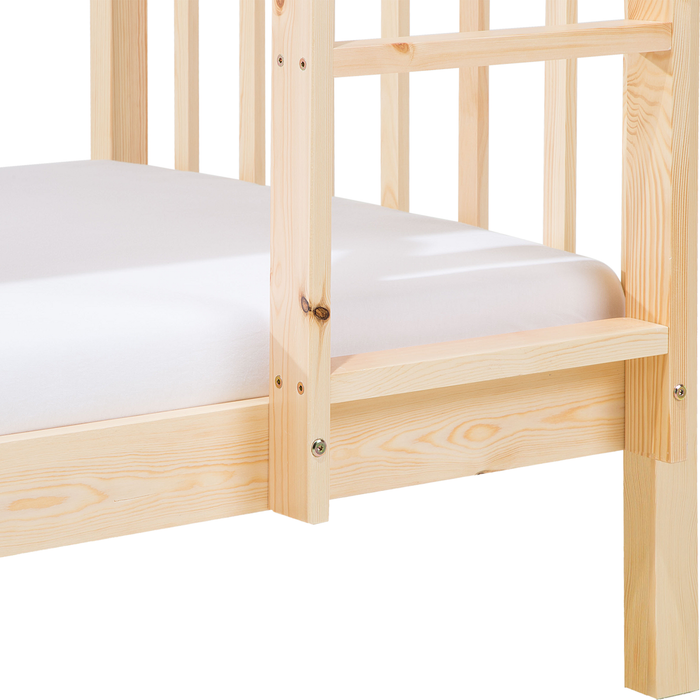 Beliani - REVIN - Stapelbed - Lichtbruin - 90 x 200 cm - Dennenhout