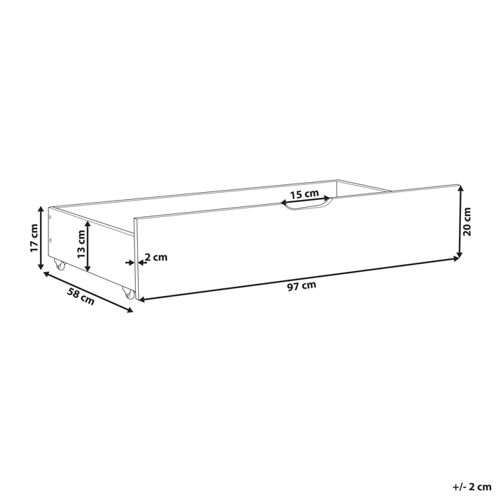 Beliani - RUMILLY - Bedlade set van 2 - Grijs - Dennenhout