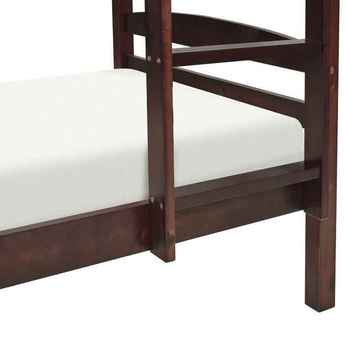 Beliani - REGAT - Stapelbed - Donkerbruin - 90 x 200 - Grenenhout