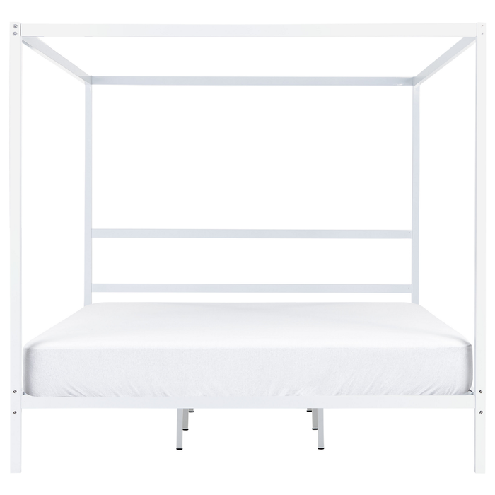 Beliani - LESTARDS - Hemelbed - Wit - 180 x 200 cm - Staal