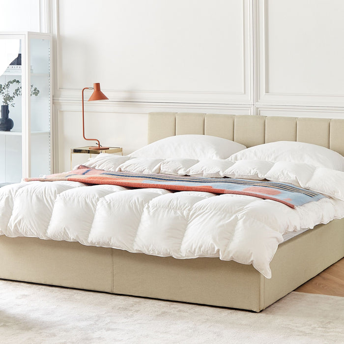 Beliani-DREUX-Bed met opbergruimte-Beige-160 x 200 cm-Polyester