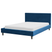 Beliani-FITOU -Tweepersoonsbed-Donkerblauw-140 x 200 cm-Fluweel