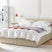 Beliani-DREUX-Bed met opbergruimte-Beige-140 x 200 cm-Polyester