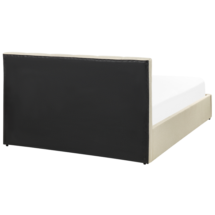 Beliani-DREUX-Bed met opbergruimte-Beige-140 x 200 cm-Polyester