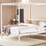 Beliani - LESTARDS - Hemelbed - Wit - 140 x 200 cm - Staal