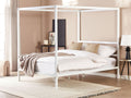 Beliani - LESTARDS - Hemelbed - Wit - 140 x 200 cm - Staal