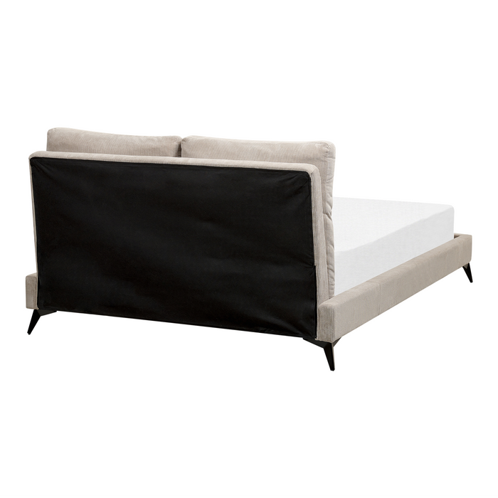 Beliani - MELLE - Tweepersoonsbed - Taupe - 140 x 200 cm - Corduroy