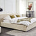 Beliani - LINARDS - Bed - Beige - 160 x 200 cm - Corduroy