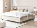 Beliani-VALOGNES-Tweepersoonsbed-Lichtbeige-180 x 200 cm-Corduroy