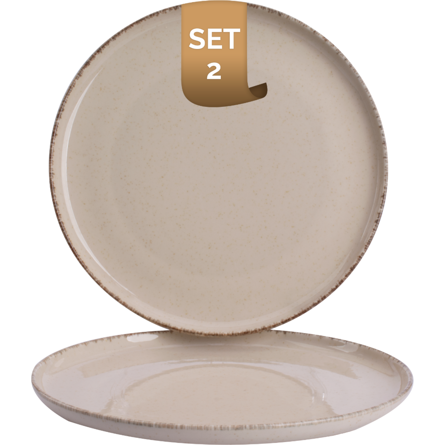 Palmer Bord Antigo 28 cm Crème Porselein 2 stuks