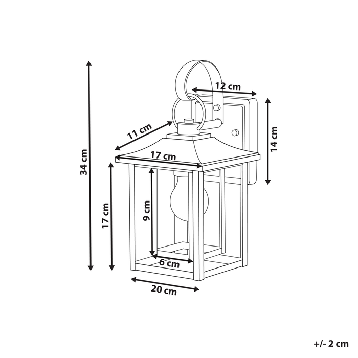 Beliani - ALMOND - Wandlamp - Zwart - Ijzer