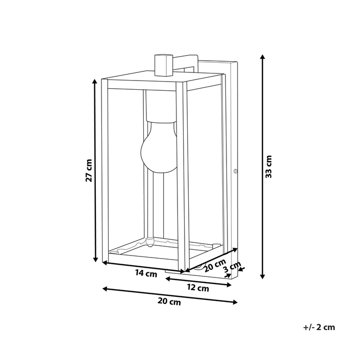 Beliani - MEGGET - Wandlamp - Zwart - Ijzer