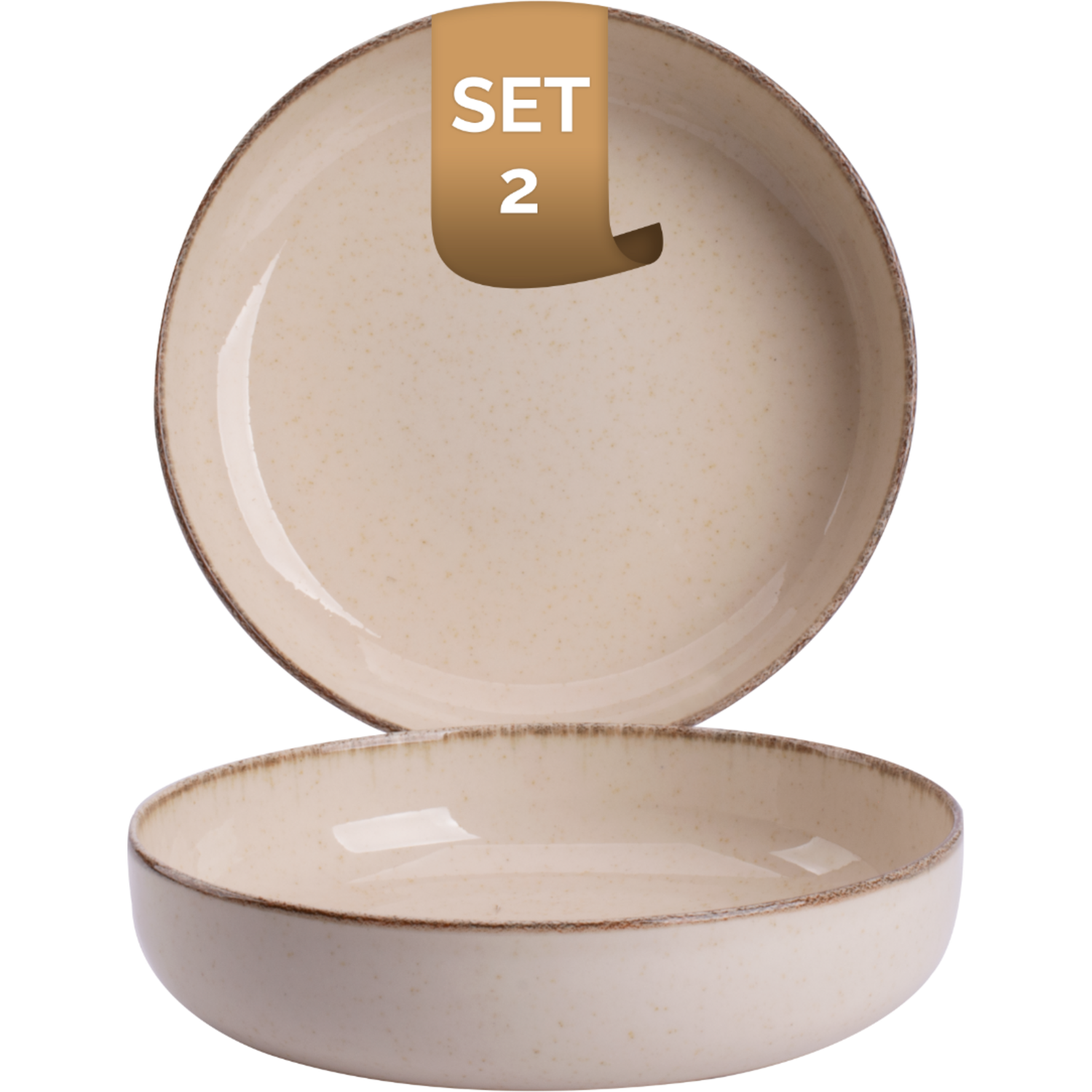 Palmer Bord diep Antigo 19 cm Crème Porselein 2 stuks