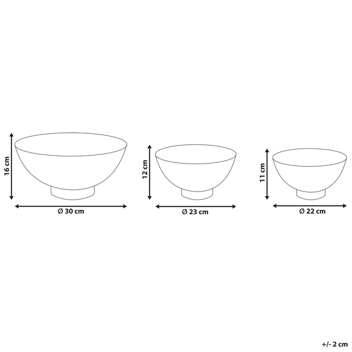 Beliani - BARU - Decoratieve schalen set van 3 - Goud - IJzer