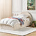 Beliani - ANET - Bed met opbergruimte - Beige - 90 x 200 cm - Fluweel