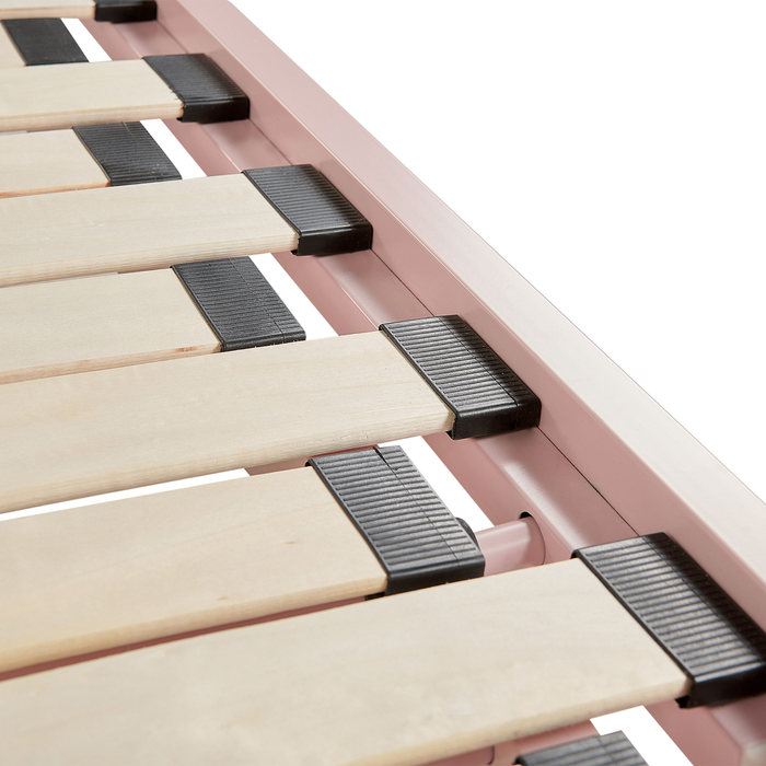 Beliani - TULLE - Eenpersoonsbed - Pastelroze - 90 x 200 cm - Metaal