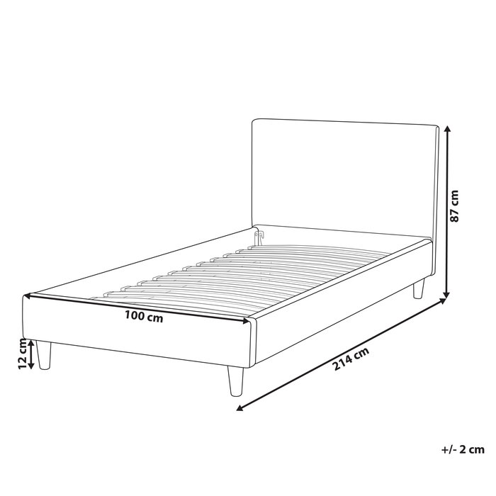 Beliani - FITOU - Bekleding bed - Lichtgrijs - 90 x 200 cm - Polyester