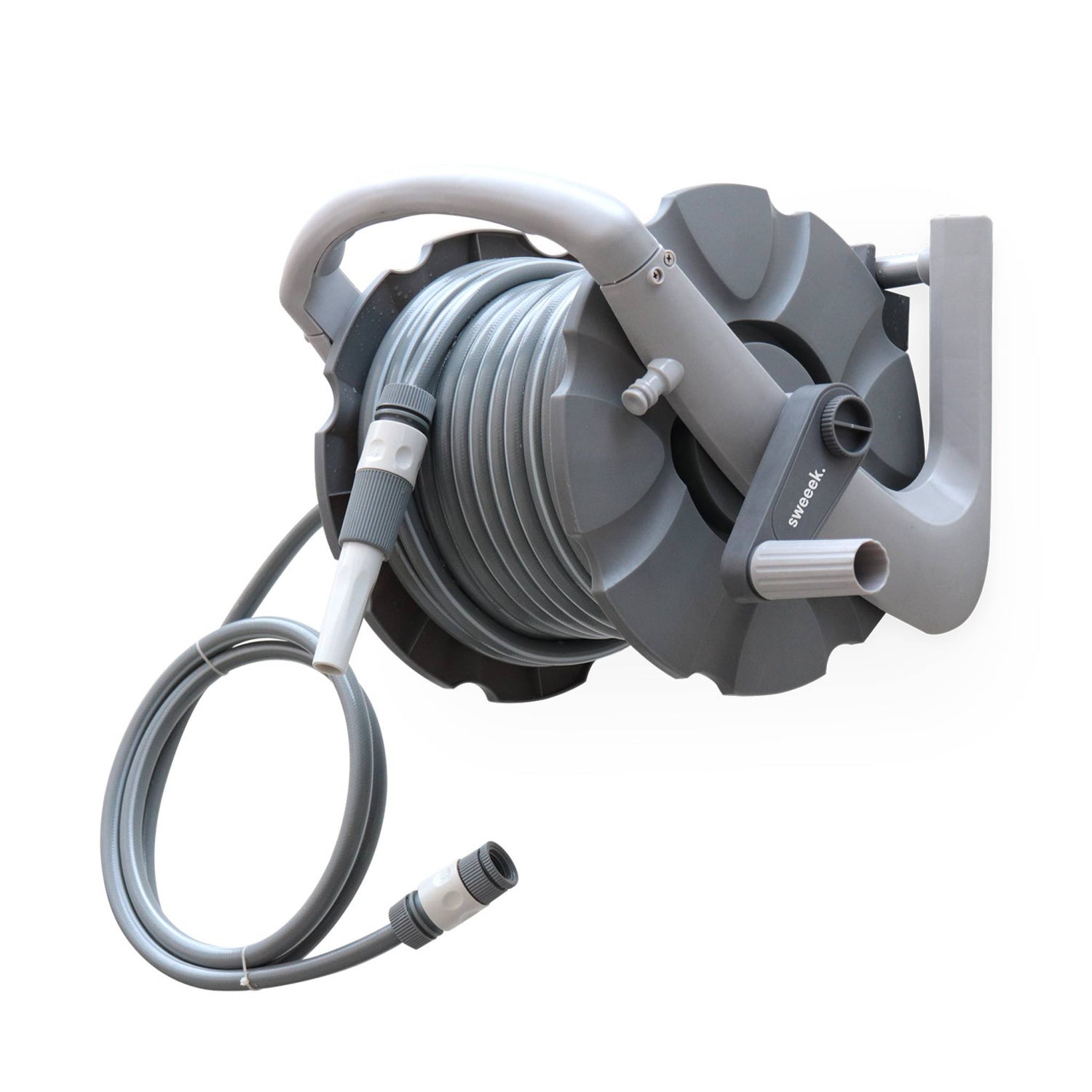 sweeek - Mini muurhaspel van 20 m, slanghaspel inclusief tuinslang,