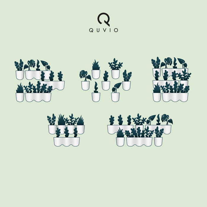 QUVIO Wand bloempot-trio plastic - Antraciet