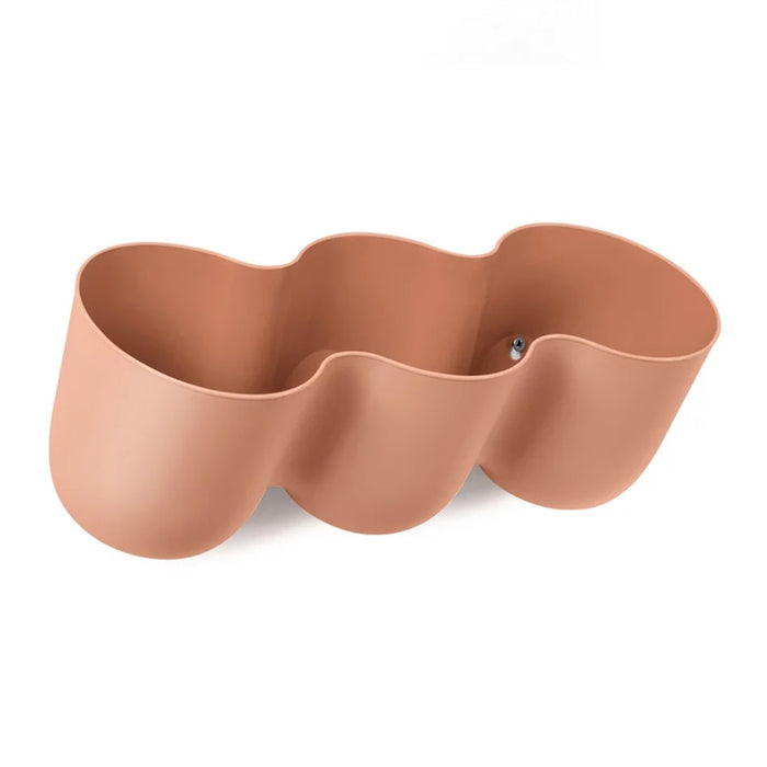 QUVIO Wand bloempot-trio plastic - Terracotta