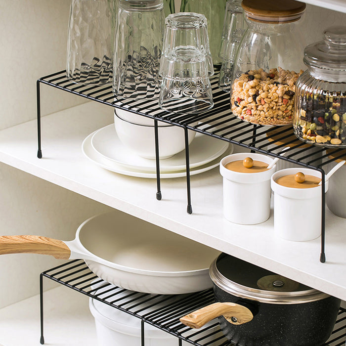 QUVIO Uitschuifbaar keukenkast organizer - Metaal - Zwart