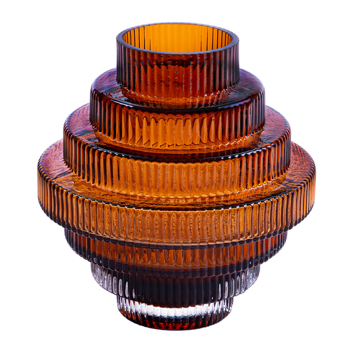 QUVIO Vaas - Glas - Bruin - Maat S