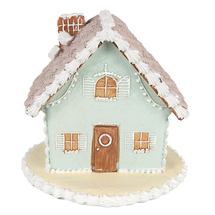 Clayre & Eef Gingerbread house 12 cm Blauw Polyresin