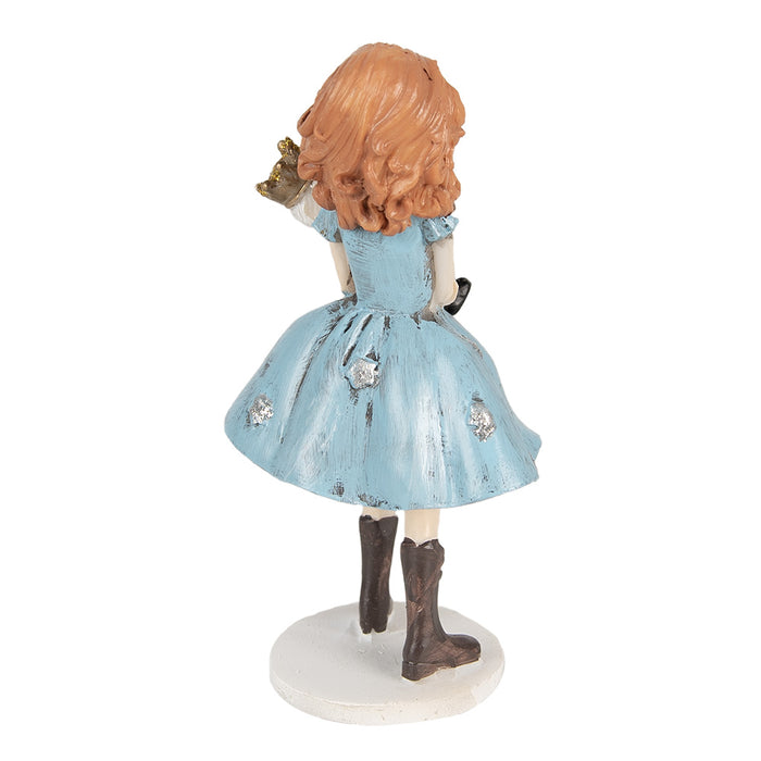 Clayre & Eef Decoratie Beeld Kind 12 cm Blauw Polyresin