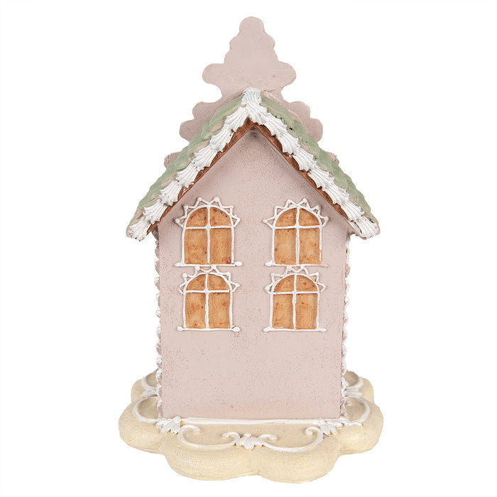 Clayre & Eef Gingerbread house 20 cm Roze Polyresin