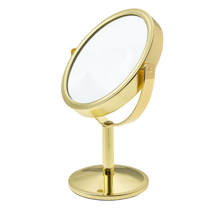 Clayre & Eef Spiegel  Ø 11x17 cm Goudkleurig Metaal Glas Rond