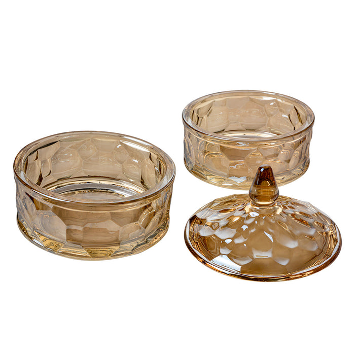 Clayre & Eef Glazen potje Ø 13x18 cm Bruin Glas Potje met Deksel