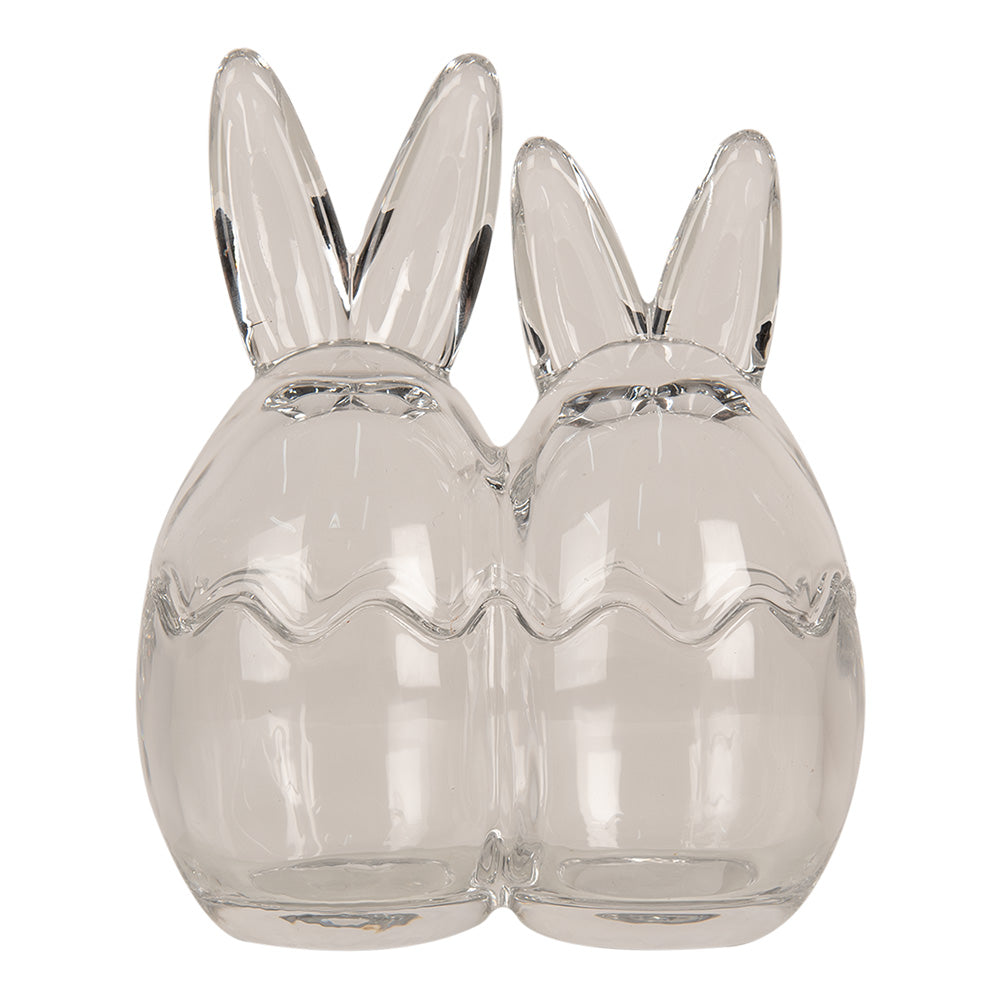 Clayre & Eef Glazen potje Ei 14x8x17 cm Transparant Glas