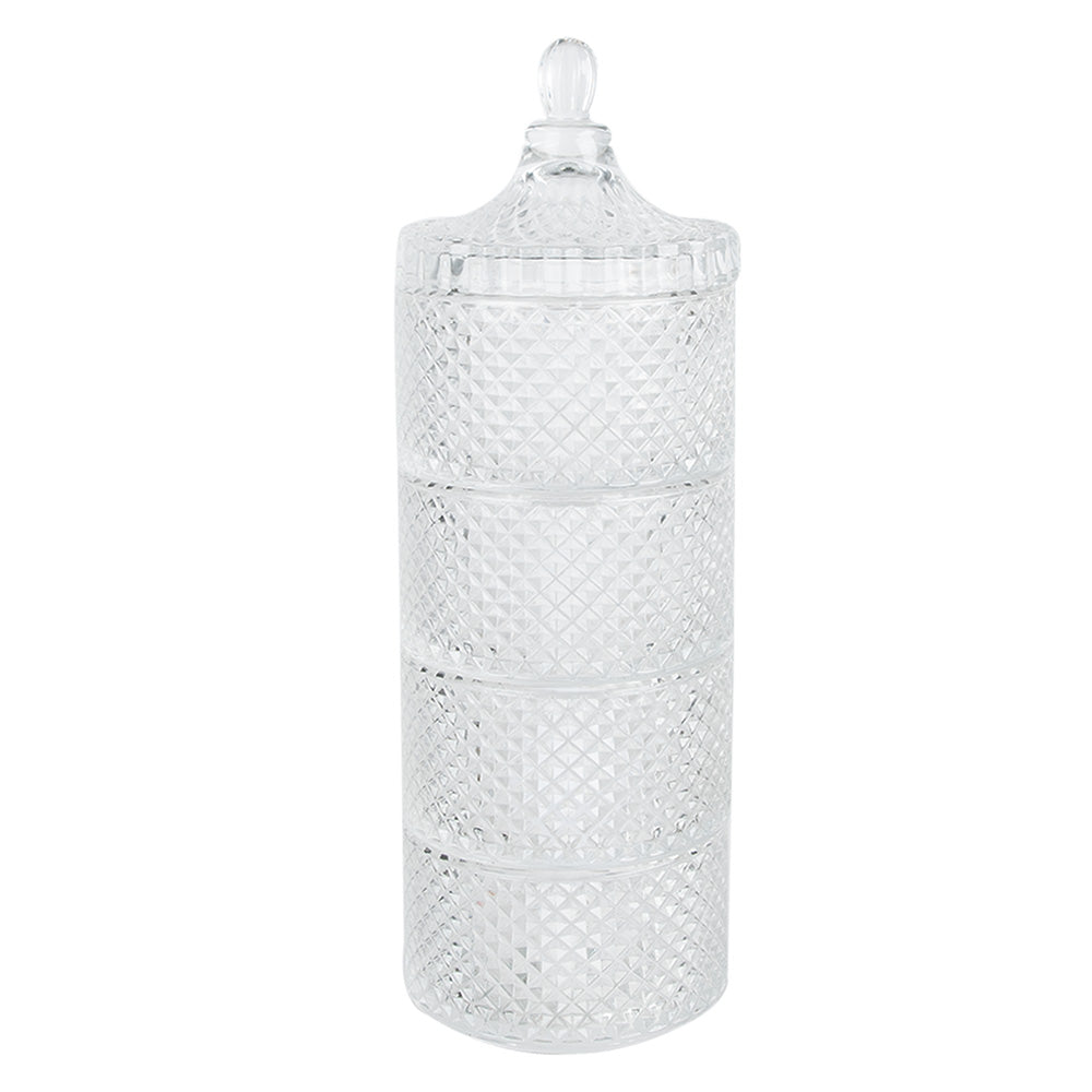 Clayre & Eef Glazen potje Ø 10x25 cm Transparant Glas