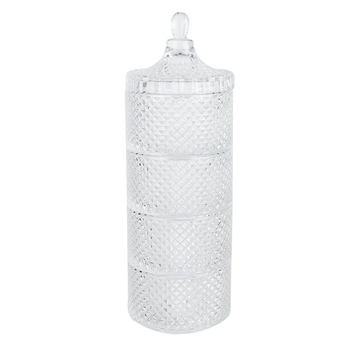 Clayre & Eef Glazen potje Ø 10x25 cm Transparant Glas