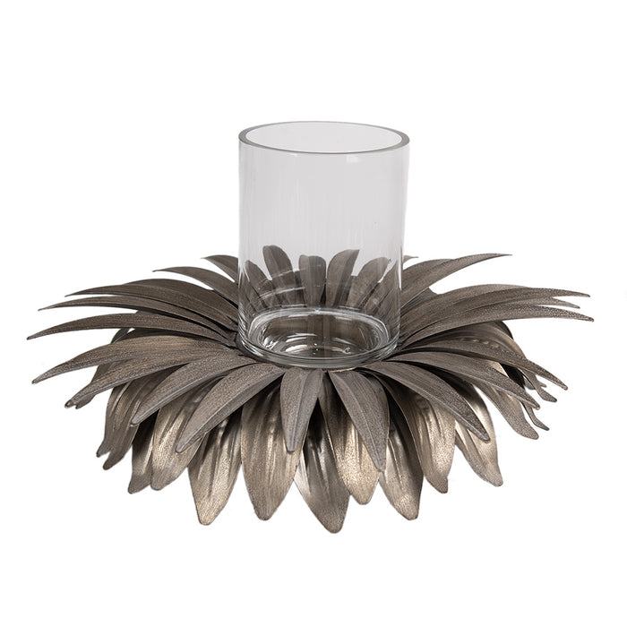 Clayre & Eef Waxinelichthouder Bloem Ø 41x20 cm Goudkleurig IJzer