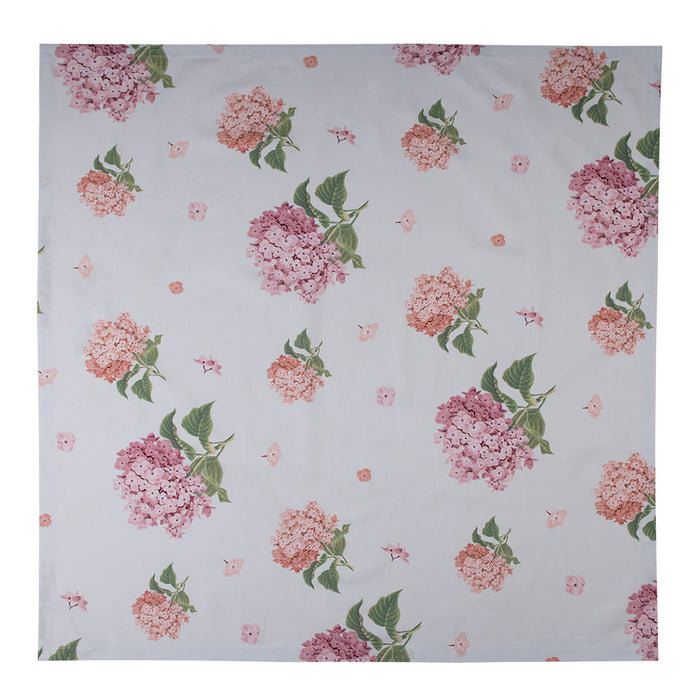Clayre & Eef Tafelkleed 150x150 cm Blauw Roze Katoen Hortensia