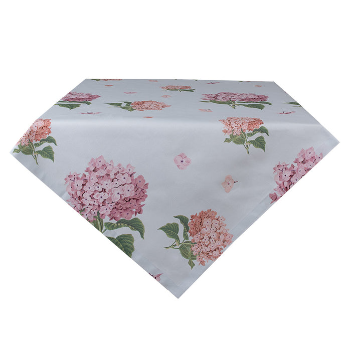 Clayre & Eef Tafelkleed 100x100 cm Blauw Roze Katoen Hortensia