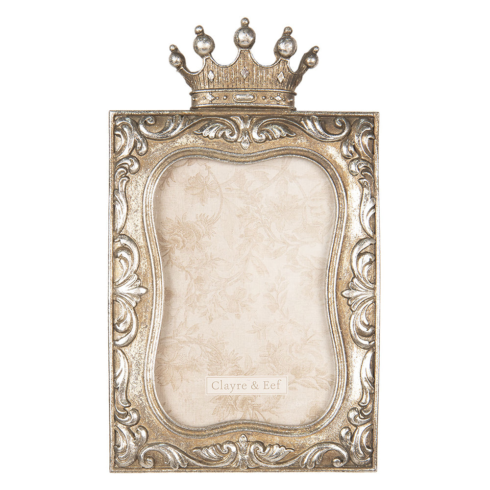 Clayre & Eef Fotolijst 10x15 cm Goudkleurig Kunststof Kroon